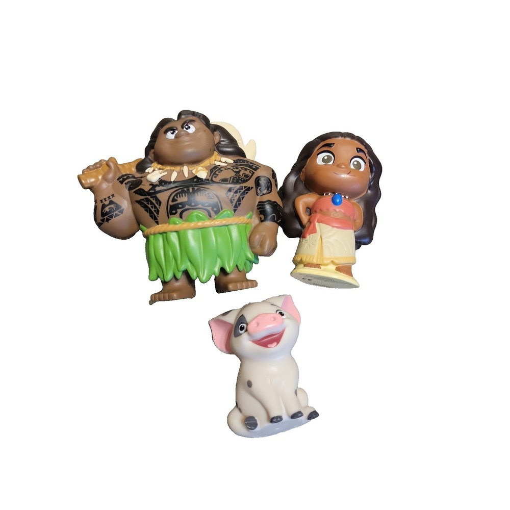 Maui & Pua Disney Park‎ Moana Vinyl Bath Toys - used set 3 pc